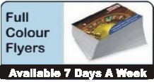 Our full colour flyers are printed on 300gsm gloss art board